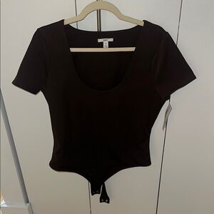 Bar III Brown Tee Bodysuit